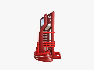 SciFi Building A05 Red - Sci Fi Exterior Design Low-poly 3D model