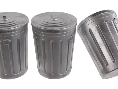 Trash Can V2 Low-poly 3D model