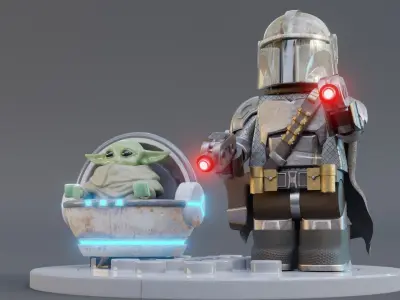 Mandalorian and grogu  3D model
