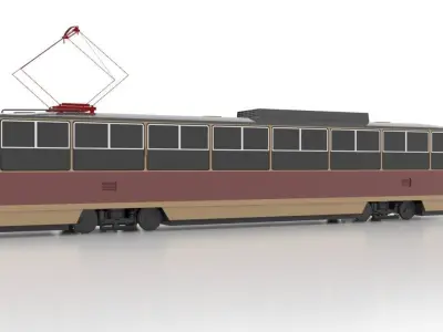 Tatra T6B5SU Low Low-poly 3D model