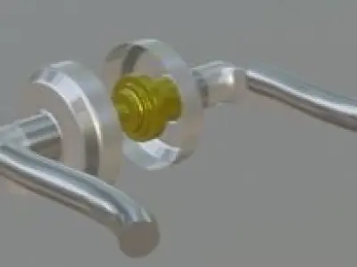 Steel Door Handle Free 3D model