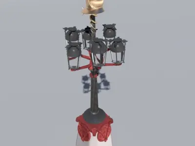 Lamp Post - Royal Light Gothic Street Light Low-poly 3D model