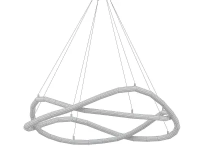 PORTAL pendant light with two curved lines hanging from ceiling 3D model