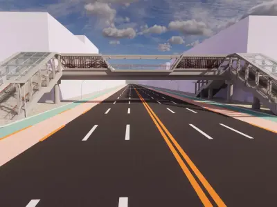 Pedestrian Bridge -A7 3D model
