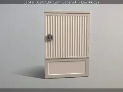 Cable Distribution Cabinet Low-Poly Low-poly 3D model