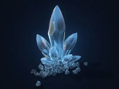Crystal Rock  Low-poly 3D model