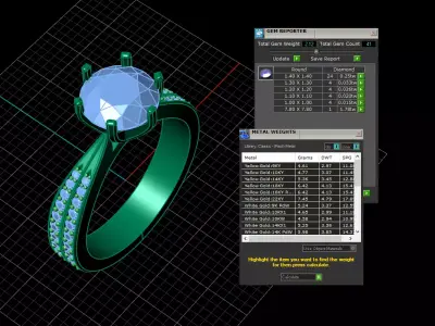 Engagement ring Lina 1-50ct 3D print model