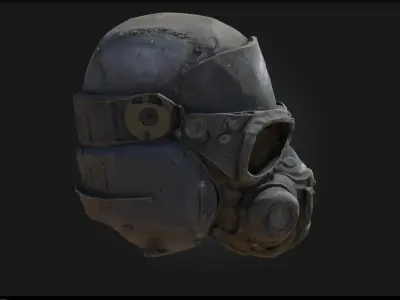 Wasteland Warrior Helmet  Rugged Protection for PostApocalyptic  3D model