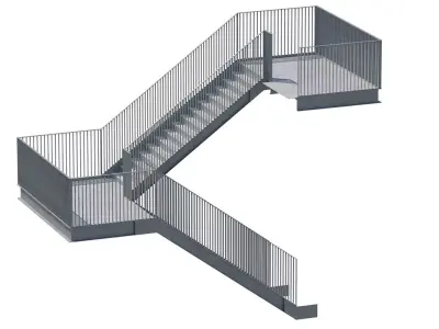 Metal Modular Industrial Staircase Builder set 3D model