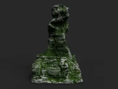 Mossy Cliff Rock 23-10 Low-poly 3D model