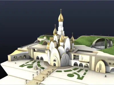CATHEDRAL WITH ARTS CENTER 3D model