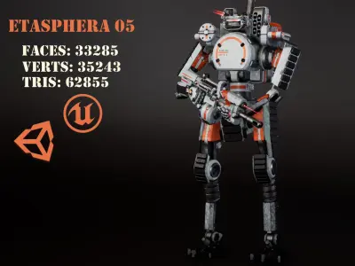 Etasphera05 star wars robot Low-poly 3D model