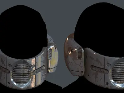 Gas mask helmet 3d model scifi Low-poly 3D model Low-poly 3D model