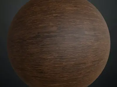 Polished Dark Teak Wood Surface PBR Texture
