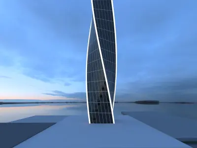  Sharp building  Low-poly 3D model