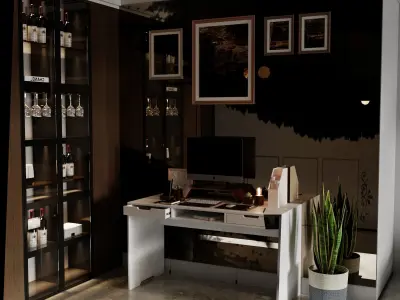 Modern Minimalist Living Room - 3D Model Luxurious Contemporary 3D model