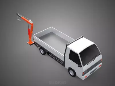 FOLDABLE MOUNTED BED CRANE HOIST LIFTING HAND WINCH PICKUP TRUCK 3D model