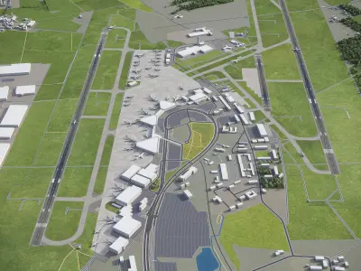 Hannover -  Airport - HAJ Low-poly 3D model