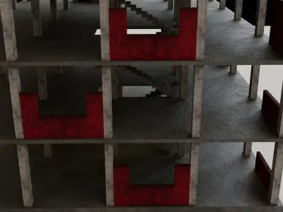 Under construction Building Low poly  3D model