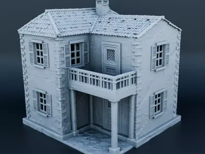 Medieval house 3D print model
