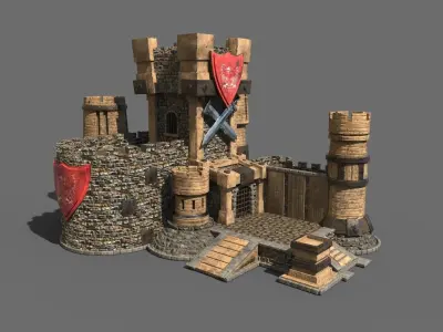 Castle fantasy Free low-poly 3D model