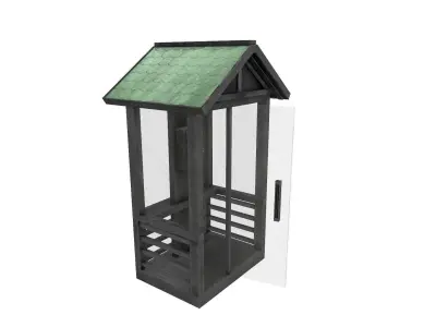 Telephone Box Low-poly 3D model