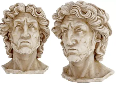 Classical Male Bust Sculpture 3D model