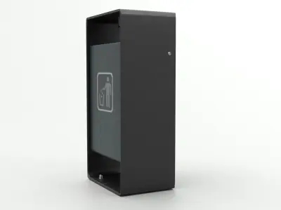 Metal Street Trash Bin 4K PBR Game Ready UV Unwrapped vol 03 Low-poly 3D model