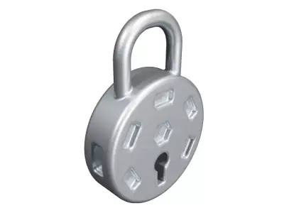 Classic Metallic Lock Low-poly 3D model