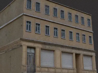 Ultra realistic building apartment shop Low-poly 3D model