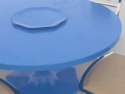 Simple Chair and stool table tea garden table 3D model