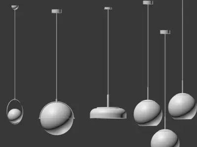 Ceiling Light Collection  3D model purchase