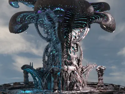 Mushroom City tall  3D model