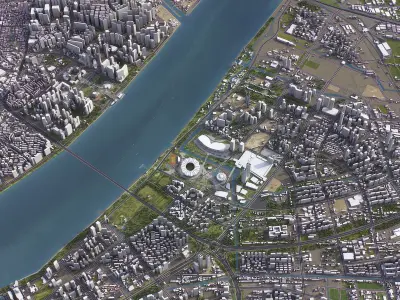 Hangzhou - 3D City Model Low-poly 3D model