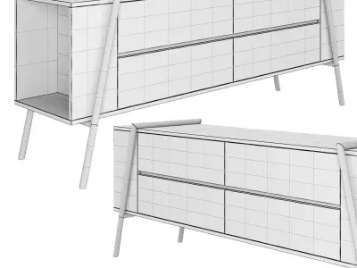 Alger TV console 3D model