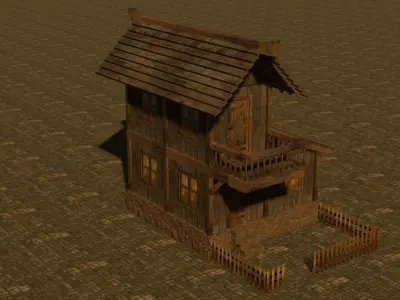 Medieval house nine 17 Low-poly 3D model