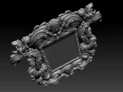 3D Frame - Wood Carving STL Model for CNC Router 3D print model