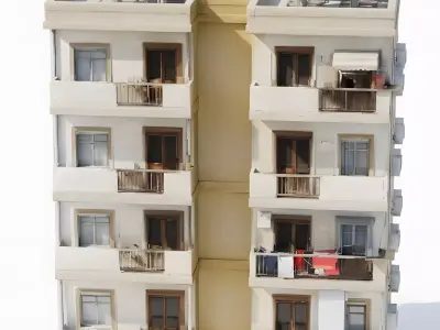 Mediterranean Residential Apartment Block 3D Model Low-poly 3D model