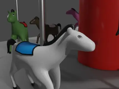 Carousel - Amusement Park - Carrossel Low-poly 3D model