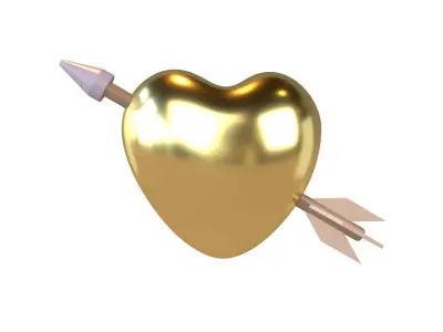 Heart With Arrow v1 010 Low-poly 3D model