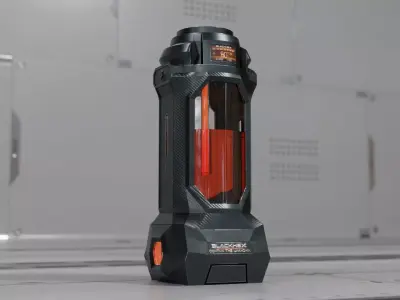 Sci-Fi Asset Container Flask Thermos Low-poly 3D model