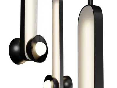 kometa pendant lamp scene Low-poly 3D model