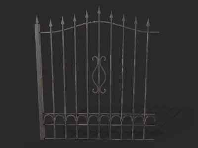 Iron Fence Low-poly 3D model