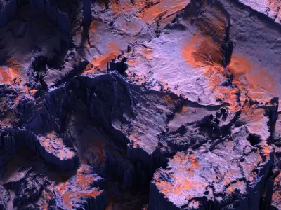 8K Colorful terrains giga - bundle  Low-poly 3D model