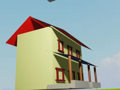 House model Cartoon Low-poly 3D model