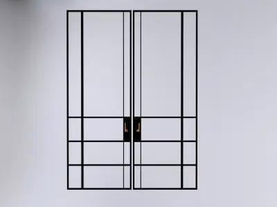 Interior Glass Door Model 002 3D model