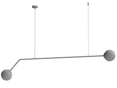  Pure hanging light  two-bulb  gold 3D model