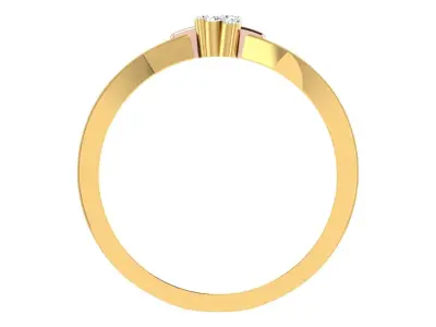 Light Weight Yellow Gold Diamond Ring  -ZA RN 1363 3D print model