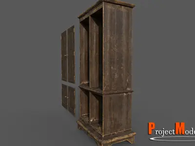 Antique Cabinet Version 002 Low-poly 3D model