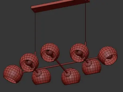 Smarano light glass pendant light - gold 3D model